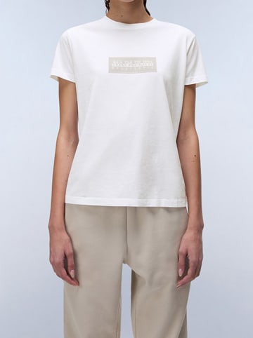Napapijri Koszulka "Box Logo" w kolorze białym