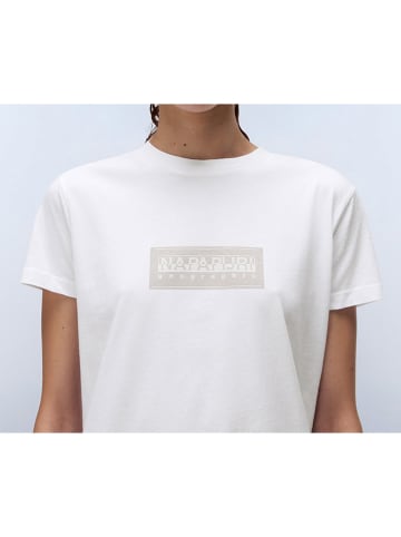 Napapijri Koszulka "Box Logo" w kolorze białym