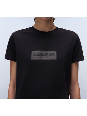 Napapijri Koszulka "Box Logo" w kolorze czarnym