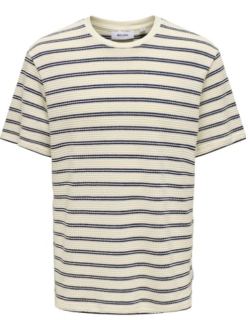 ONLY & SONS Shirt "Ian" in Creme/ Dunkelblau