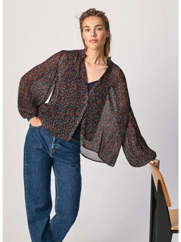 Pepe Jeans Bluzka "Flore" w kolorze granatowym ze wzorem