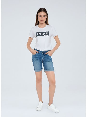 Pepe Jeans Szorty dżinsowe "Poppy" w kolorze niebieskim