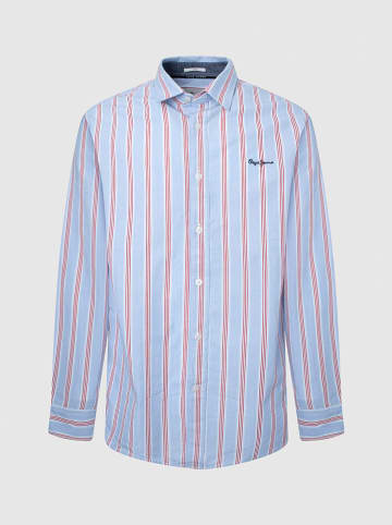 Pepe Jeans Koszula "Lister" - Regular fit - w kolorze błękitno-czerwonym