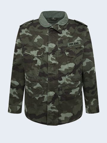 Pepe Jeans Jeansjacke "Stroude Camo" in Khaki/ Grün