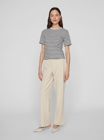 Vila Shirt "Sola" in Weiß/ Dunkelblau