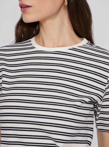 Vila Shirt "Sola" in Weiß/ Dunkelblau