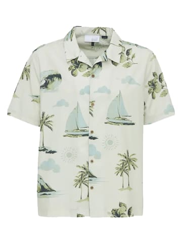 MAZINE Koszula "Maui" w kolorze kremowo-zielonym