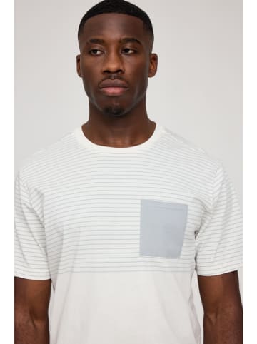 MAZINE Shirt "Halfway Striped" in Creme/ Hellblau