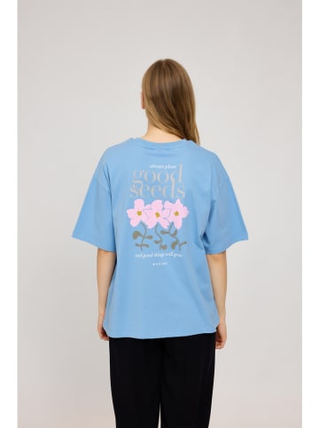 MAZINE Shirt "Back Print" in Hellblau