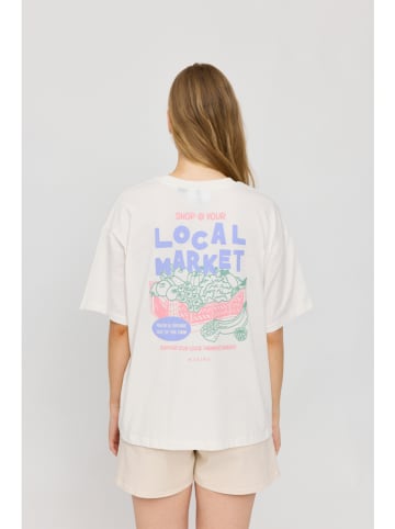 MAZINE Shirt "Back Print" in Creme/ Bunt