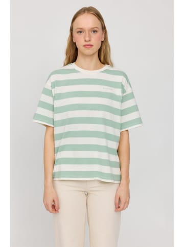MAZINE Shirt "Block Stripes" in Creme/ Hellgrün
