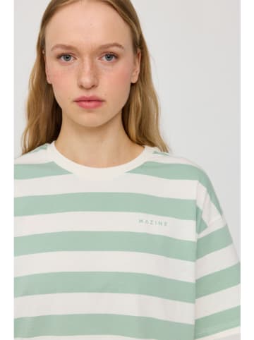 MAZINE Shirt "Block Stripes" in Creme/ Hellgrün