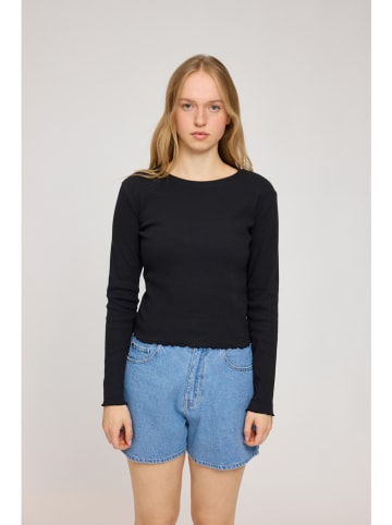 MAZINE Longsleeve "Ribbed" in Schwarz