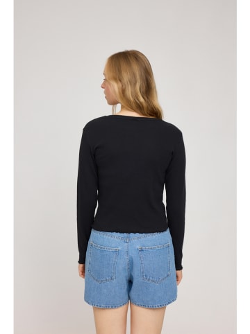 MAZINE Longsleeve "Ribbed" zwart