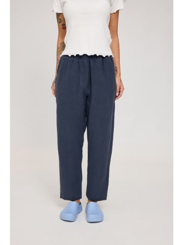 MAZINE Leinen-Hose "Straight Leg" in Dunkelblau
