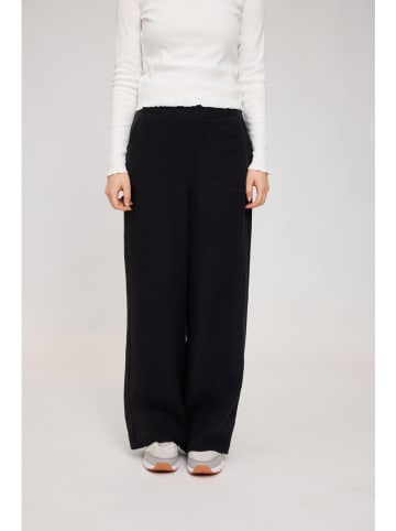 MAZINE Leinen-Hose "Wide Leg" in Schwarz