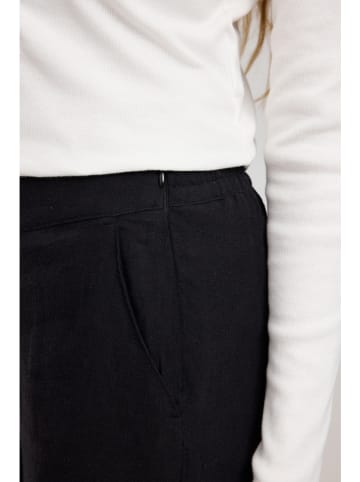 MAZINE Leinen-Hose "Wide Leg" in Schwarz