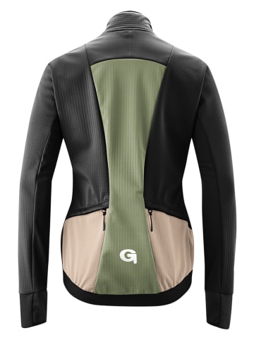 Gonso Softshell-Fahrradjacke ''Trail'' in Schwarz/ Grün/ Beige