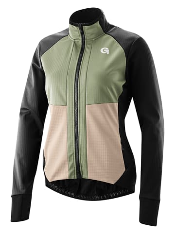 Gonso Softshellfietsjas "Trail" zwart/groen/beige