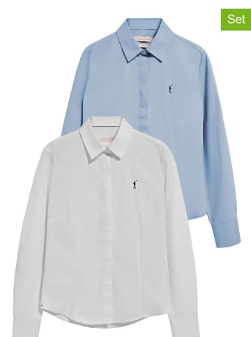 Polo Club 2er-Set: Hemden - Slim fit - in Hellblau/ Weiß