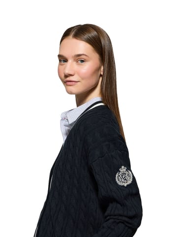 Polo Club Cardigan in Schwarz