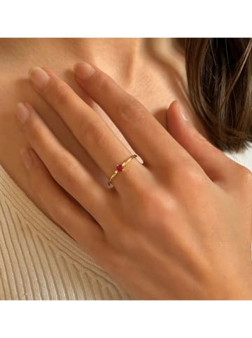 OR Carats Gold-Ring mit Diamanten und Edelstein