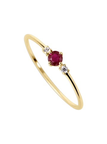 OR Carats Gold-Ring mit Diamanten und Edelstein