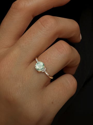 OR Carats Gouden ring met diamanten en edelsteen