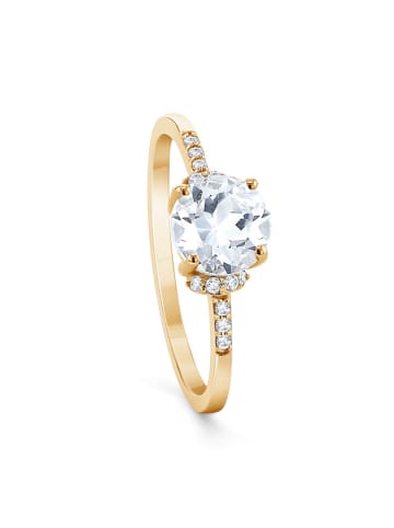 OR Carats Złoty pierścionek z diamentem i kamieniem szlachetnym