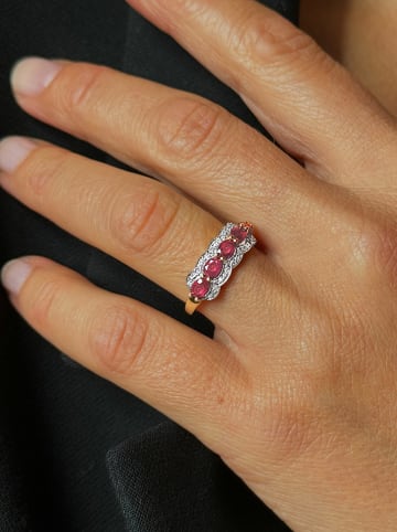 OR Carats Gouden ring met diamanten en edelstenen