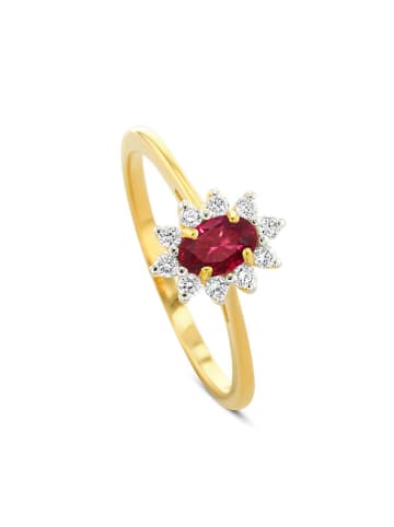 OR Carats Gold-Ring mit Diamanten und Edelstein