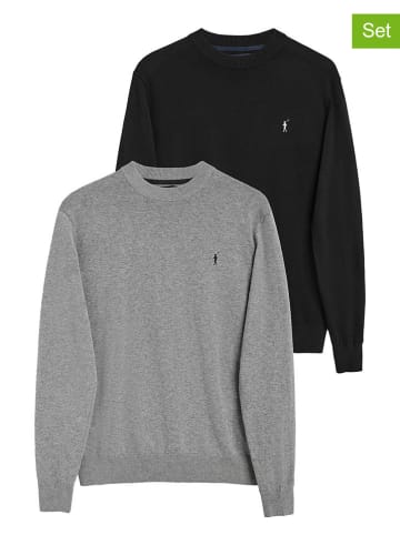 Polo Club 2er-Set: Pullover in Grau/ Schwarz