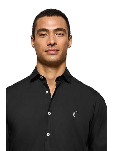 Polo Club Blouse - slim fit - zwart