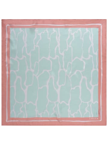 LUHTA Seidenschal "Nakolinna" in Türkis/ Rosa - (L)53 x (B)53 cm
