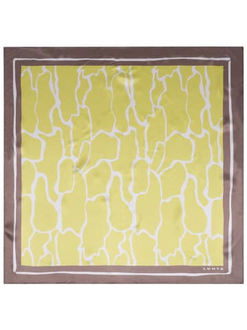 LUHTA Seidenschal "Nakolinna" in Grün/ Beige - (L)53 x (B)53 cm