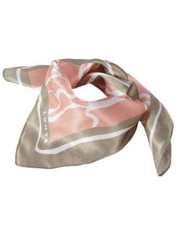 LUHTA Zijden sjaal "Nakolinna" lichtroze/beige - (L)53 x (B)53 cm