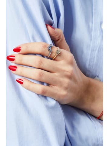 Heliophilia 2-delige set: zilveren ringen met edelstenen