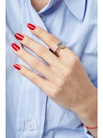 Heliophilia 2-delige set: zilveren ringen met edelstenen