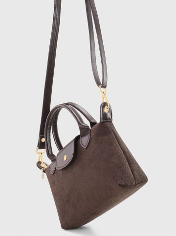 Lucky Bees Leder-Henkeltasche in Dunkelbraun - (B)24 x (H)16 cm