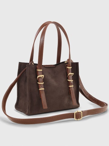 Lucky Bees Leder-Schultertasche in Dunkelbraun - (B)22,5 x (H)18 cm