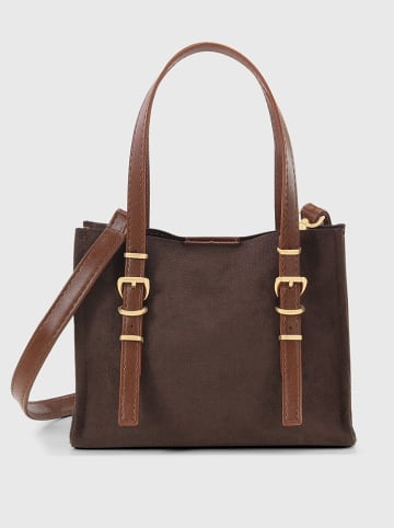 Lucky Bees Leder-Schultertasche in Dunkelbraun - (B)22,5 x (H)18 cm