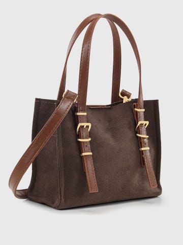 Lucky Bees Leder-Schultertasche in Dunkelbraun - (B)22,5 x (H)18 cm