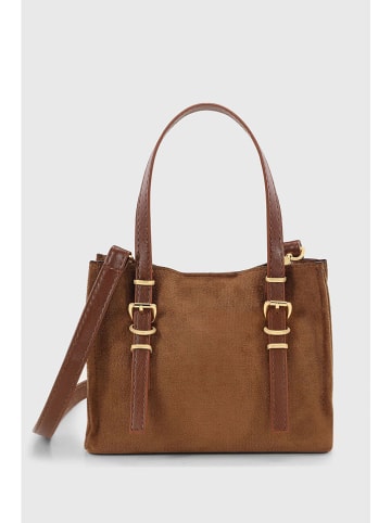 Lucky Bees Leder-Schultertasche Hellbraun - (B)22,5 x (H)18 cm