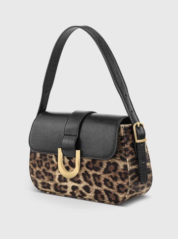 Lucky Bees Schultertasche in Beige/ Dunkelbraun/ Schwarz - (B)26 x (H)16 cm