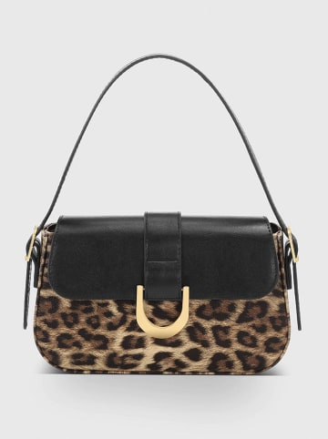 Lucky Bees Schultertasche in Beige/ Dunkelbraun/ Schwarz - (B)26 x (H)16 cm