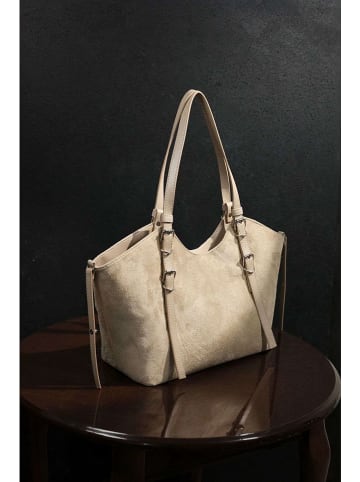 Lucky Bees Shopper bag w kolorze beżowym - 43 x 22 x 13 cm