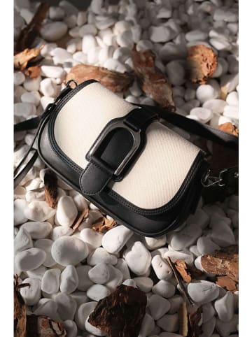 Lucky Bees Umhängetasche in Schwarz/ Creme - (B)24 x (H)14 x (T)6 cm