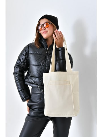Lucky Bees Shopper in Creme - (B)33 x (H)45 x (T)10 cm