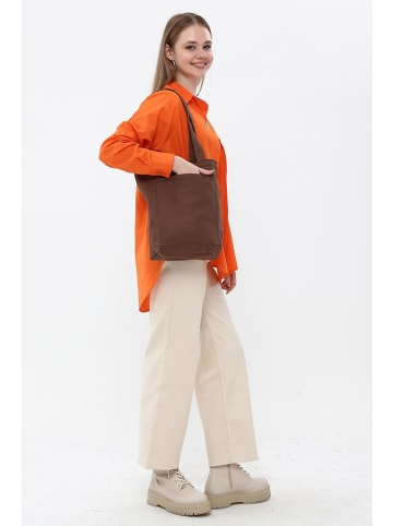 Lucky Bees Shopper donkerbruin - (B)33 x (H)45 x (D)10 cm