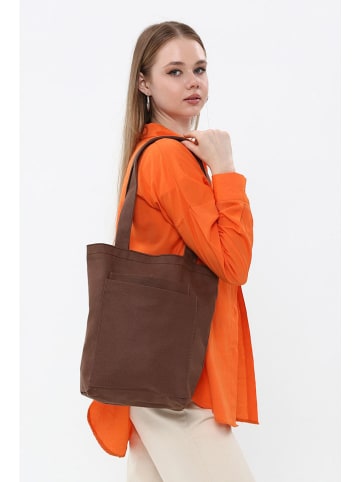 Lucky Bees Shopper in Dunkelbraun - (B)33 x (H)45 x (T)10 cm